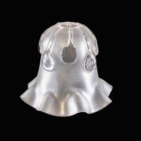 A Frosted Glass Shade with Teardrop Embellishments & Gently Ruffled Rim - Thumbnail 15
