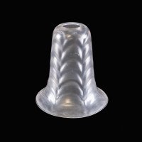 A Frosted Glass Shade with a Feather-Like Embossed Pattern & Flared Rim - Thumbnail 1