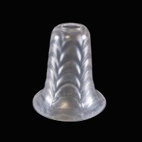 A Frosted Glass Shade with a Feather-Like Embossed Pattern & Flared Rim - Thumbnail 2