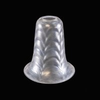 A Frosted Glass Shade with a Feather-Like Embossed Pattern & Flared Rim - Thumbnail 3