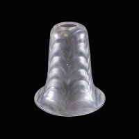 A Frosted Glass Shade with a Feather-Like Embossed Pattern & Flared Rim - Thumbnail 4