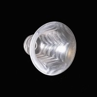 A Frosted Glass Shade with a Feather-Like Embossed Pattern & Flared Rim - Thumbnail 6