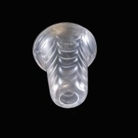 A Frosted Glass Shade with a Feather-Like Embossed Pattern & Flared Rim - Thumbnail 10