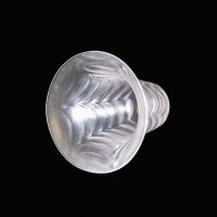A Frosted Glass Shade with a Feather-Like Embossed Pattern & Flared Rim - Thumbnail 12