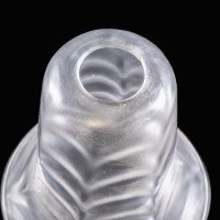 A Frosted Glass Shade with a Feather-Like Embossed Pattern & Flared Rim - Thumbnail 19