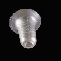 A Pair of Frosted Glass Shades with Feather-Like Embossed Pattern & Flared Rims - Thumbnail 9