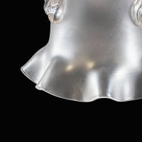 A Pair of Frosted Glass Shades with Teardrop Embellishments & Ruffled Rims - Thumbnail 16