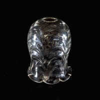 A Clear Glass Shade with Leaf-Like Embossed Pattern & Scalloped Ruffled Rim - Thumbnail 2