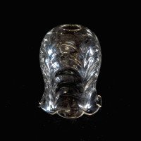 A Clear Glass Shade with Leaf-Like Embossed Pattern & Scalloped Ruffled Rim - Thumbnail 4
