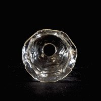 A Clear Glass Shade with Leaf-Like Embossed Pattern & Scalloped Ruffled Rim - Thumbnail 12