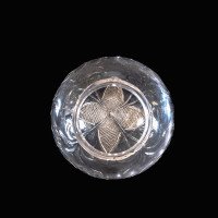 Wheel-Turned Clear Glass Shade with Peacock Feather Design c.1900 - Thumbnail 5