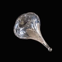 Wheel-Turned Clear Glass Shade with Peacock Feather Design & Textured Top - Thumbnail 8