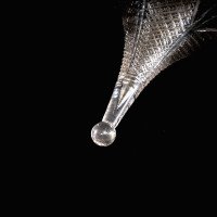 Wheel-Turned Clear Glass Shade with Peacock Feather Design & Textured Top - Thumbnail 9