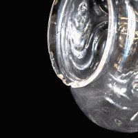 Wheel-Turned Clear Glass Shade with Peacock Feather Design & Textured Top - Thumbnail 13