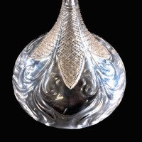 Wheel-Turned Clear Glass Shade with Peacock Feather Design & Textured Top - Thumbnail 15