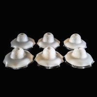 Arts & Crafts Set of Six Opalescent Ruffled Glass Shades - Thumbnail 1
