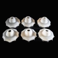 Arts & Crafts Set of Six Opalescent Ruffled Glass Shades - Thumbnail 3