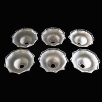 Arts & Crafts Set of Six Opalescent Ruffled Glass Shades - Thumbnail 4