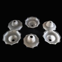 Arts & Crafts Set of Six Opalescent Ruffled Glass Shades - Thumbnail 5