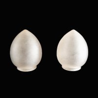 A Pair of Frosted Glass Shades with Soft Finish & Teardrop Shape