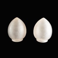 A Pair of Frosted Glass Shades with Soft Finish & Teardrop Shape - Thumbnail 2