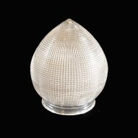 Clear Glass Shade with Holophane Texture & Teardrop Shape - Thumbnail 1