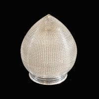 Clear Glass Shade with Holophane Texture & Teardrop Shape - Thumbnail 2