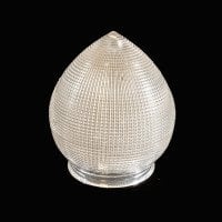 Clear Glass Shade with Holophane Texture & Teardrop Shape - Thumbnail 3