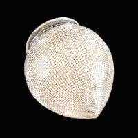 Clear Glass Shade with Holophane Texture & Teardrop Shape - Thumbnail 6