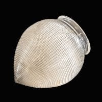 Clear Glass Shade with Holophane Texture & Teardrop Shape - Thumbnail 7