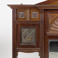 Aesthetic Movement Carved Walnut Mirror by J Smithey - Thumbnail 3