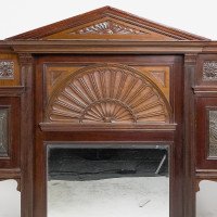 Aesthetic Movement Carved Walnut Mirror by J Smithey - Thumbnail 4