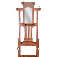 Shapland & Petter, Arts & Crafts Oak Hallstand with Mirror, Umbrella Stand - Thumbnail 9
