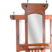Shapland & Petter, Arts & Crafts Oak Hallstand with Mirror, Umbrella Stand - Thumbnail 13