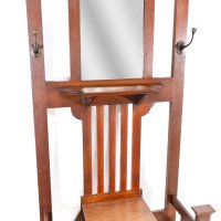 Shapland & Petter, Arts & Crafts Oak Hallstand with Mirror, Umbrella Stand - Thumbnail 14