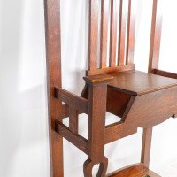 Shapland & Petter, Arts & Crafts Oak Hallstand with Mirror, Umbrella Stand - Thumbnail 15