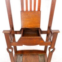 Shapland & Petter, Arts & Crafts Oak Hallstand with Mirror, Umbrella Stand - Thumbnail 16