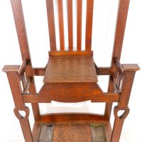 Shapland & Petter, Arts & Crafts Oak Hallstand with Mirror, Umbrella Stand - Thumbnail 17