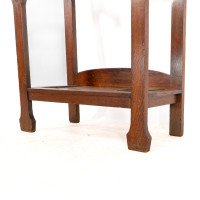 Shapland & Petter, Arts & Crafts Oak Hallstand with Mirror, Umbrella Stand - Thumbnail 19