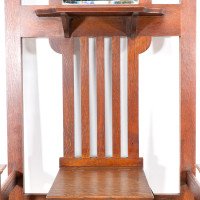 Shapland & Petter, Arts & Crafts Oak Hallstand with Mirror, Umbrella Stand - Thumbnail 20