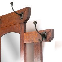 Shapland & Petter, Arts & Crafts Oak Hallstand with Mirror, Umbrella Stand - Thumbnail 21