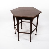 Liberty & Co. Attributed, an Aesthetic Movement Hexagonal Side Table with Herringbone Inlay - Thumbnail 6