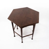 Liberty & Co. Attributed, an Aesthetic Movement Hexagonal Side Table with Herringbone Inlay - Thumbnail 8