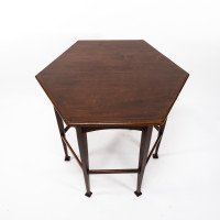Liberty & Co. Attributed, an Aesthetic Movement Hexagonal Side Table with Herringbone Inlay - Thumbnail 11
