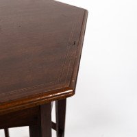 Liberty & Co. Attributed, an Aesthetic Movement Hexagonal Side Table with Herringbone Inlay - Thumbnail 14