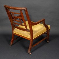 E. W. Godwin Attributed, Anglo-Japanese Aesthetic Movement Ebonised Armchair with a Lattice Style Back - Thumbnail 7
