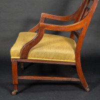 E. W. Godwin Attributed, Anglo-Japanese Aesthetic Movement Ebonised Armchair with a Lattice Style Back - Thumbnail 9