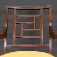 E. W. Godwin Attributed, Anglo-Japanese Aesthetic Movement Ebonised Armchair with a Lattice Style Back - Thumbnail 11