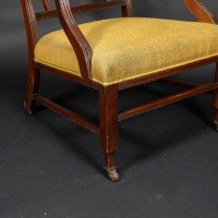 E. W. Godwin Attributed, Anglo-Japanese Aesthetic Movement Ebonised Armchair with a Lattice Style Back - Thumbnail 15