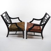 E. W. Godwin, attributed. Two Anglo-Japanese Aesthetic Movement Ebonized Armchairs - Thumbnail 4